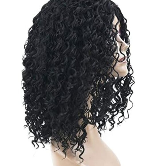 Long Black Wavy Wig for Women - Curly Synthetic Heat Resistant Hair Long Wig - Picture 3 of 4